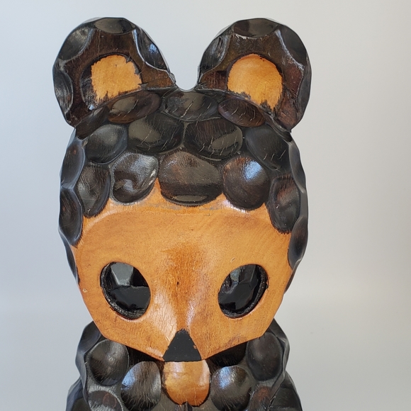 Vintage Japanese Wood Carved Bear. Adorable. Ainu or Kokeshi Style. - Picture 2 of 10